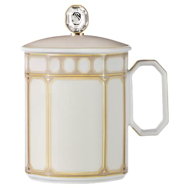 Lonček s pokrovom Signum, Porcelan, Bež - Swarovski, 5750245