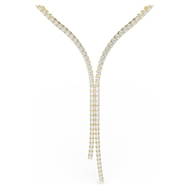 Collar en Y Matrix, Talla redonda, Blanco, Acabado en oro de 18 quilates - Swarovski, 5750601