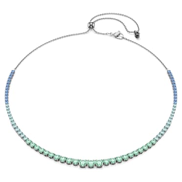 Colar Matrix, Degradé de lapidações redondas, Multicor, Lacado a ruténio - Swarovski, 5751192