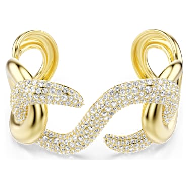 Bracciale rigido Dextera, Taglio Round, Bianco, Finitura oro 18K - Swarovski, 5751212