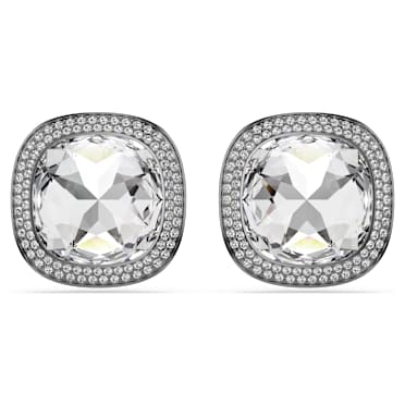 Una Angelic クリップイヤリング, クッションカット, ホワイト, ルテニウム・プレーティング - Swarovski, 5751325