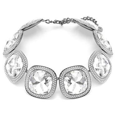 Una Angelic choker, Cushion cut, White, Ruthenium plated - Swarovski, 5751551