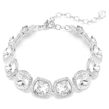 Braccialetto Una Angelic, Taglio Cushion, Bianco, Placcato rodio - Swarovski, 5751558