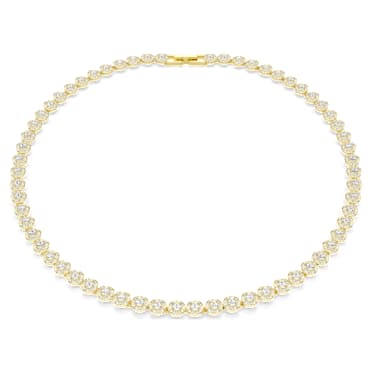 Náhrdelník Una Angelic, Kulatý výbrus, Malý, Bílá, Pokoveno ve zlatém odstínu - Swarovski, 5751560