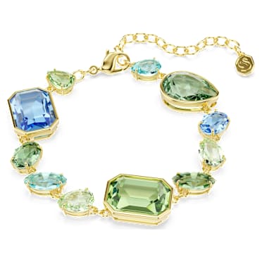 Gema bracelet, Mixed cuts, Multicolored, 18K gold finish - Swarovski, 5752590