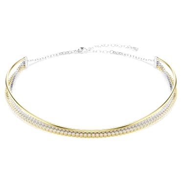 Collana Hyperbola, Taglio Round, Bianca, Mix di finiture - Swarovski, 5752851