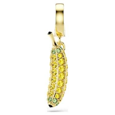 Minions Banana จี้ชาร์ม, ฝังแบบพาเว่, สีเหลือง, ตกแต่งผิวด้วยทองคำ 18K - Swarovski, 5753017