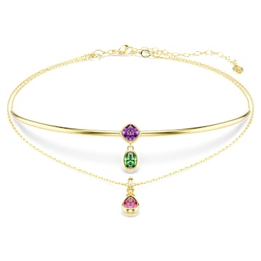 Collana a fili fissi Imber, Taglio misto, Multicolore, Finitura oro 18K - Swarovski, 5753273