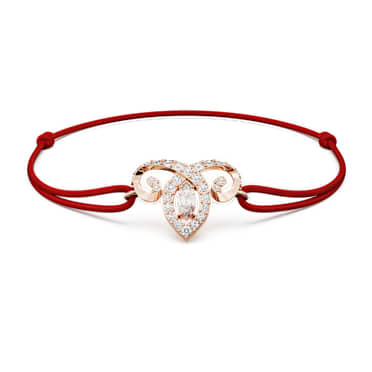 Bracelet Chinese Zodiac, Tailles variées, Rouge, Doré à l’or rose 18 carats (750/1000) - Swarovski, 5753324