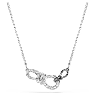 Hyperbola Halskette, Rundschliff, Schleife, Weiß, Metallmix - Swarovski, 5753332