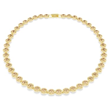 Collar Una Angelic, Talla redonda, Caramelo, Baño tono oro - Swarovski, 5753339