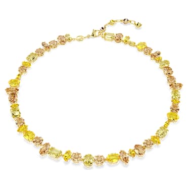 Gema ネックレス, ミックスカット, イエロー, 18Kゴールドコーティング - Swarovski, 5754259