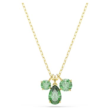 Pandantiv Mesmera, Tăieturi mixte, Verde, Finisaj din aur de 18k - Swarovski, 5754392