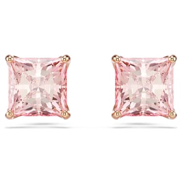 Stilla bedugós fülbevaló, Négyzet metszéses, Rózsaszín, 18 kt-os rózsaarany bevonat - Swarovski, 5754533