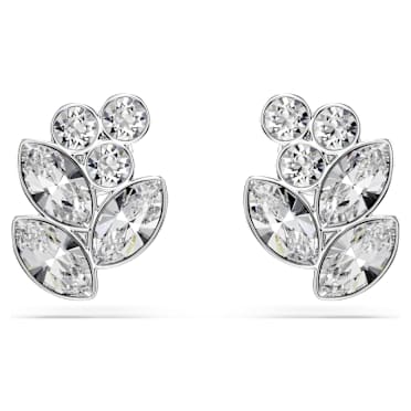 Orecchini a lobo Diapason, Taglio misto, Bianchi, Placcato rodio - Swarovski, 5754587