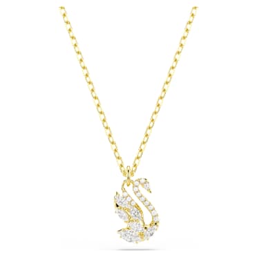 Swan 鏈墜, 混合式切割, 天鵝, 白色, 18K 金飾面 - Swarovski, 5754626