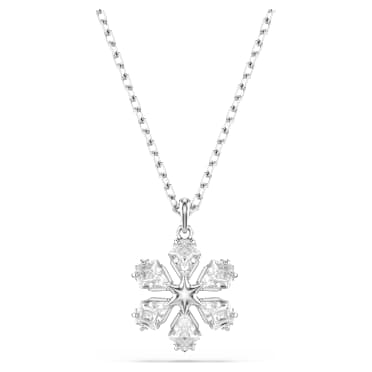 Colgante Idyllia, Tallas mixtas, Copo de nieve, Blanco, Baño de rodio - Swarovski, 5754686