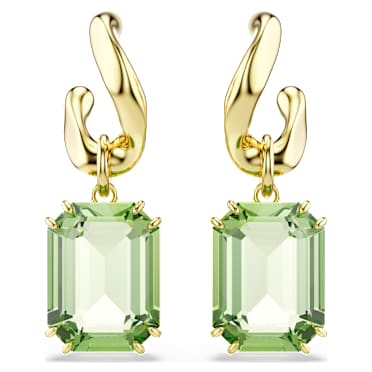 Millenia Oorhangers, Octagon-slijpvorm, Groen, ‎18k gouden afwerking - Swarovski, 5756151