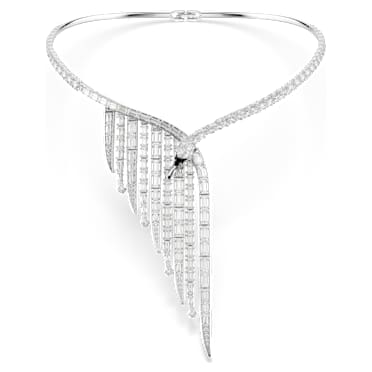 Náhrdelník Vienna, Různé výbrusy, Labuť, Bílá, Pokoveno rhodiem - Swarovski, 5757502