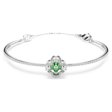 Brazalete Una Angelic, Tallas mixtas, Verde, Baño de rodio - Swarovski, 5757791