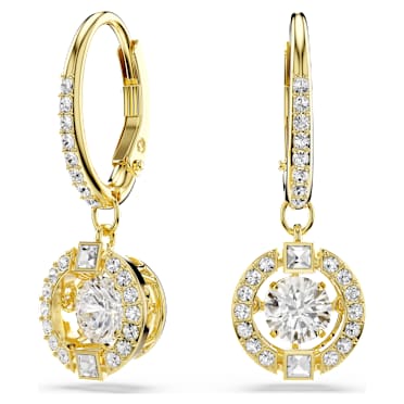Una Angelic csepp alakú fülbevaló, Körmetszéses, Fehér, 18 kt-os aranybevonat - Swarovski, 5758095