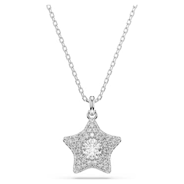 Sublima Anhänger, Rundschliff, Stern, Weiß, Rhodiniert - Swarovski, 5758393
