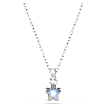 Chroma pendant, Mixed cuts, Star, White, Rhodium plated - Swarovski, 5759678