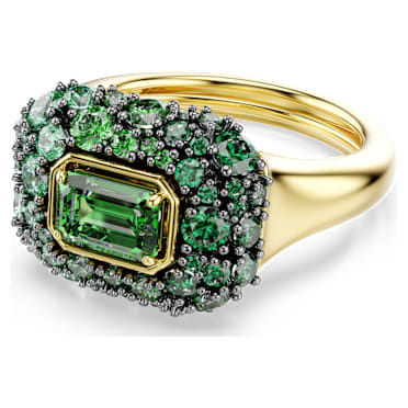 Sublima 個性戒指, 八角形切割, 綠色, 鍍金（金色飾面） - Swarovski, 5759920