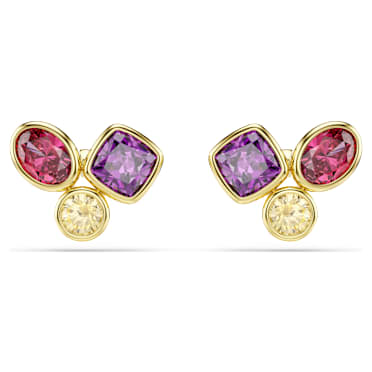Imber Ohrstecker, Verschiedene Schliffe, Mehrfarbig, 18K goldbeschichtet - Swarovski, 5760019