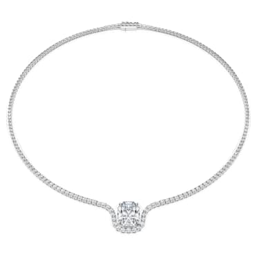 Octagon 項鏈, 總重 12.86 克拉培育鑽石, 八邊形, 18K 金（白色) - Swarovski, 5760369