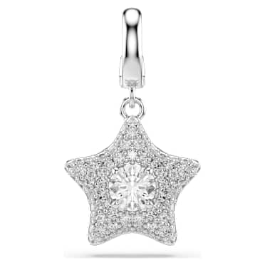 Talisman Sublima, Tăietură rotundă, Stea, Alb, Placat cu rodiu - Swarovski, 5760562