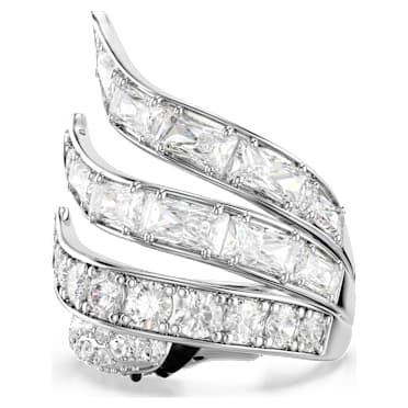 Bague cocktail Vienna, Tailles variées, Cygne, Blanche, Métal rhodié - Swarovski, 5762206