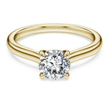 Eternity solitaire ring, Lab-grown diamonds 1.0 ct tw, Round shape, White, 14K yellow gold - Swarovski, 5762540