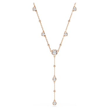 Colar Y Imber, Lapidação redonda, Branco, Acabamento em ouro rosa de 18 quilates - Swarovski, 5763813