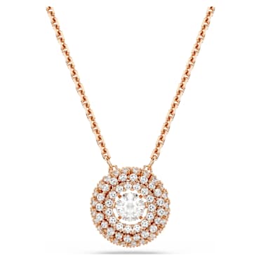 Sublima จี้สร้อยคอ, เจียระไนทรงกลม, ขาว, ตกแต่งผิวด้วยโรสโกลด์ 18K - Swarovski, 5764190
