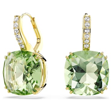 Millenia ドロップピアス, クッションカット, グリーン, 18Kゴールドコーティング - Swarovski, 5764822