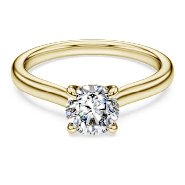 Eternity solitaire ring, Lab-grown diamonds 1.1 ct tw, Round shape, White, 14K yellow gold - Swarovski, 5764898