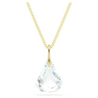 Lunar 펜던트, 오벌 컷, 화이트, 18K 골드 피니시 - Swarovski, 5766797