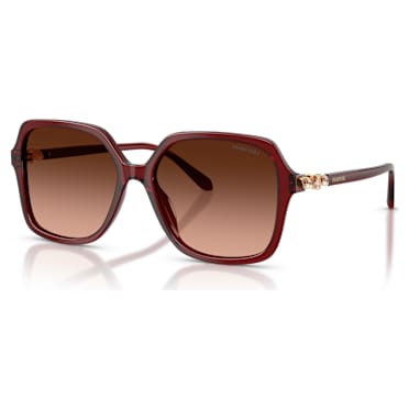 Sunglasses, Square shape, SK6067, Burgundy - Swarovski, 5767682