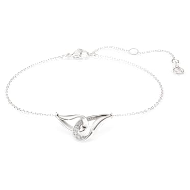 Bracelet Swarovski Classica, Taille ronde, Entrelacé, Blanc, Argent sterling - Swarovski, 5778023