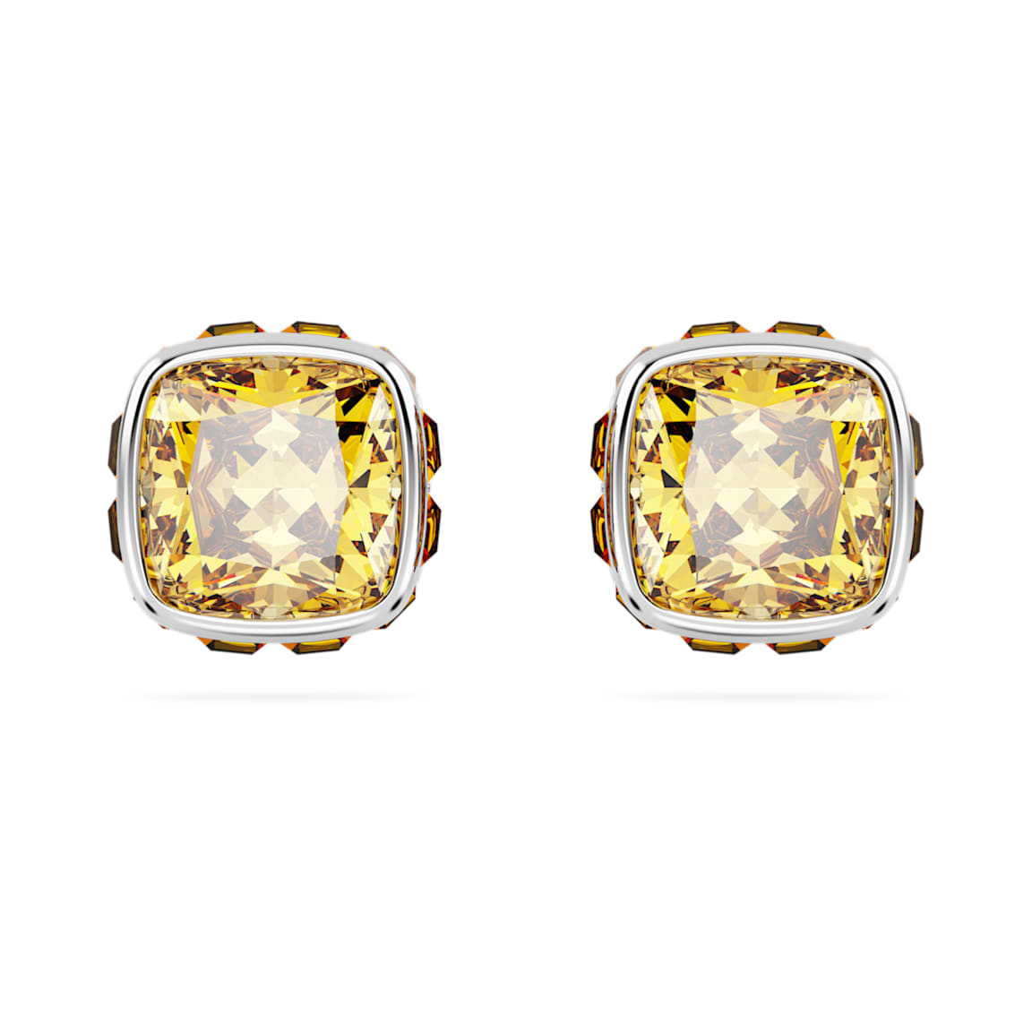 Birthstone Ohrstecker, Kissenschliff, November, Gelb, Rhodiniert - Swarovski, 5660802