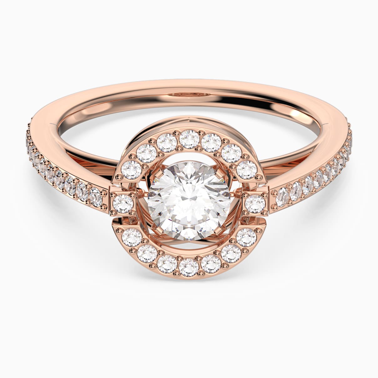 Swarovski Anello Glow Bianco Bianco Placcato oro