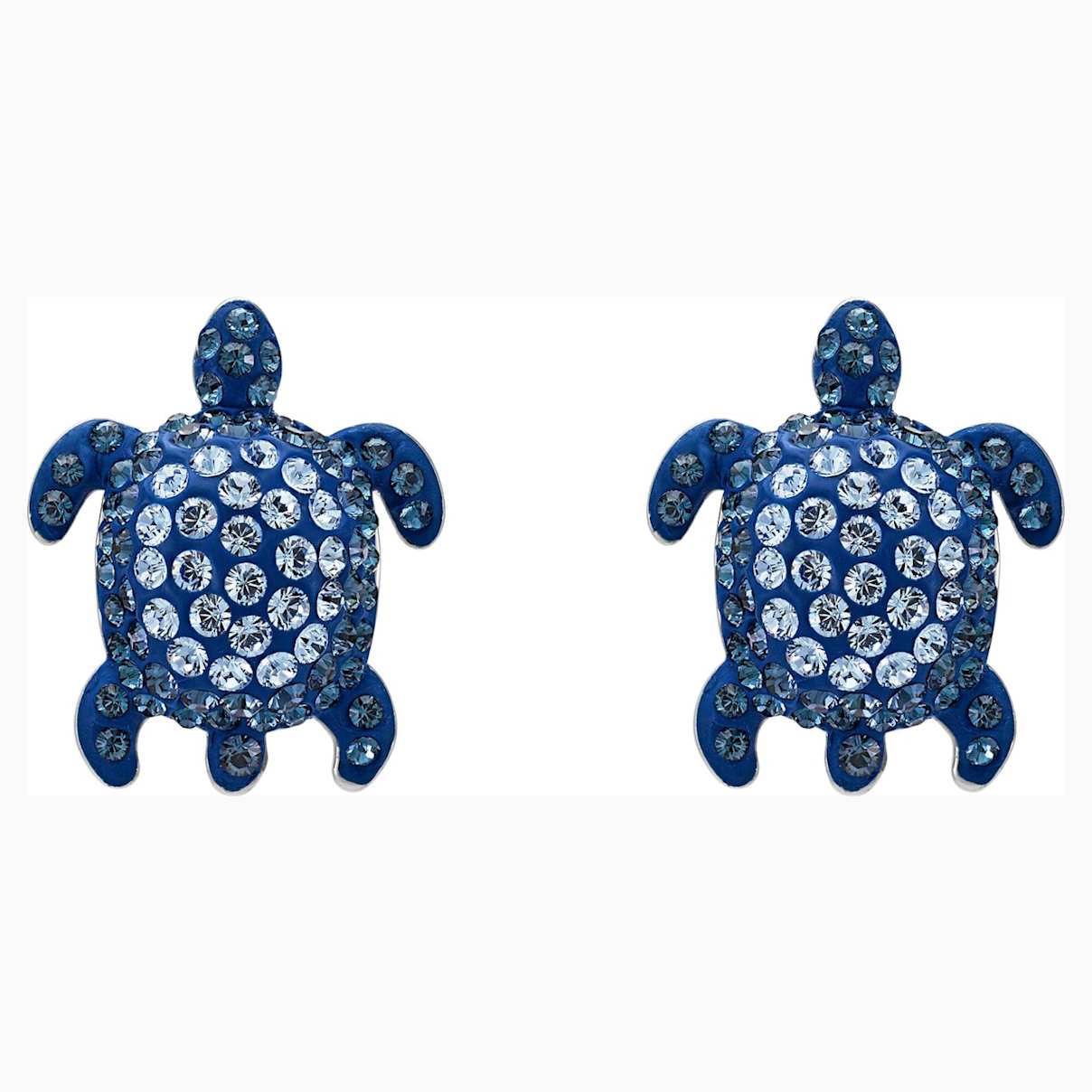 Boucles d'oreilles Mustique Sea Life Turtle, bleu, metal plaque palladium