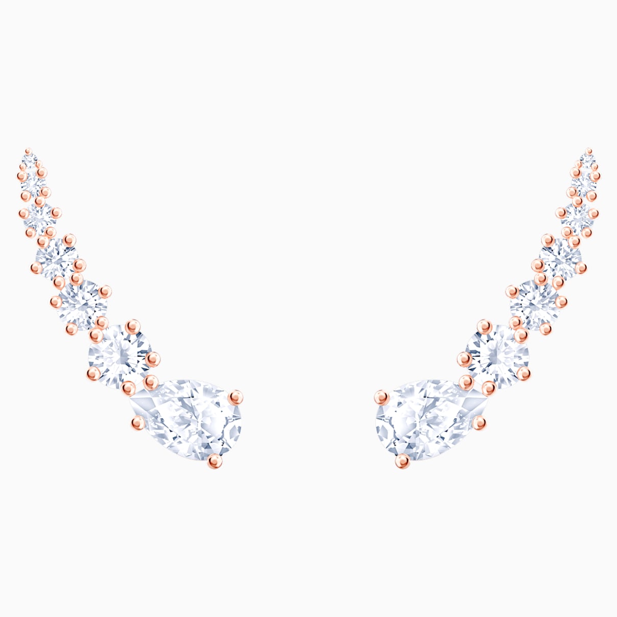Boucles d'oreilles Penélope Cruz Moonsun, blanc, Métal doré rose