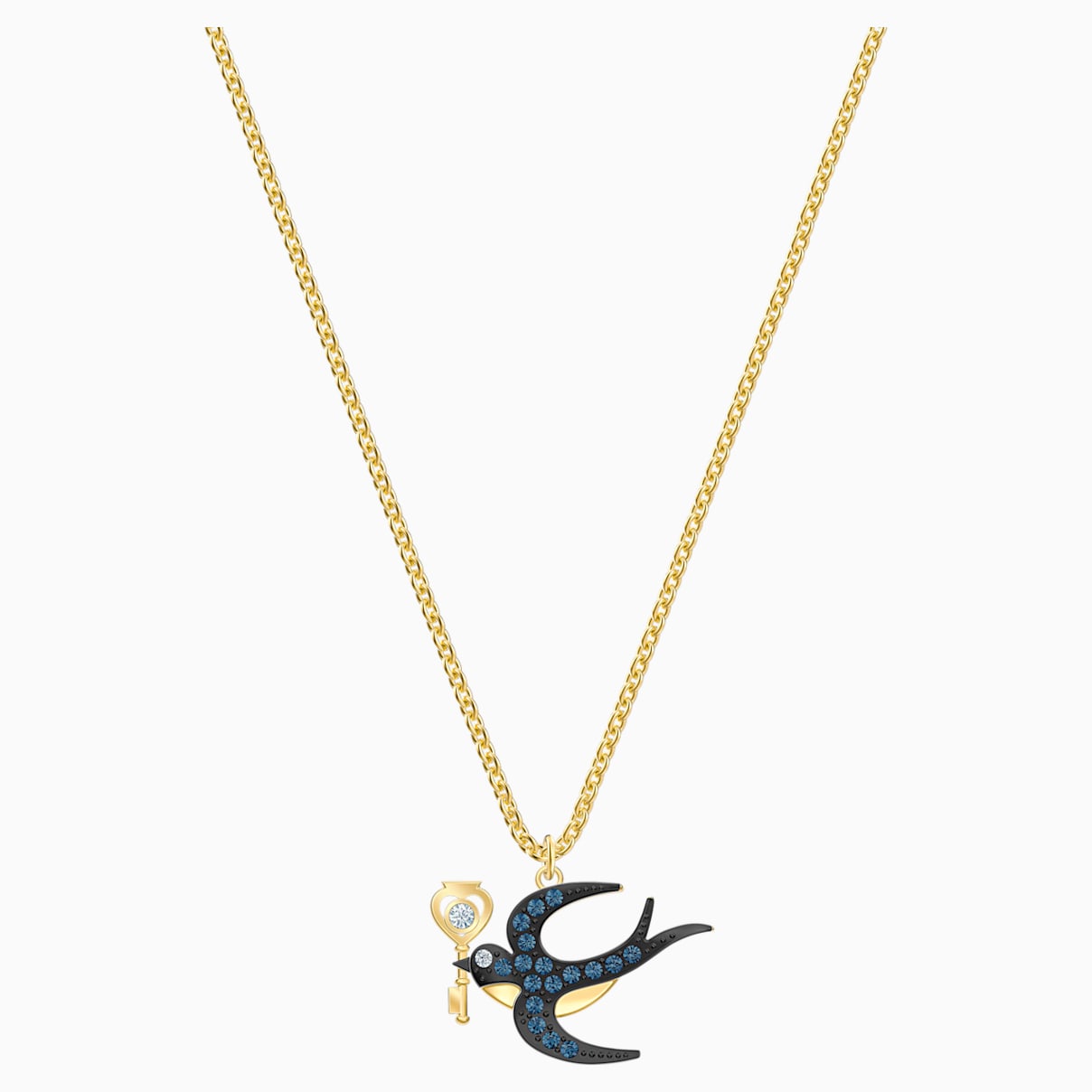 Collier Tarot Magic, bleu, Métal doré