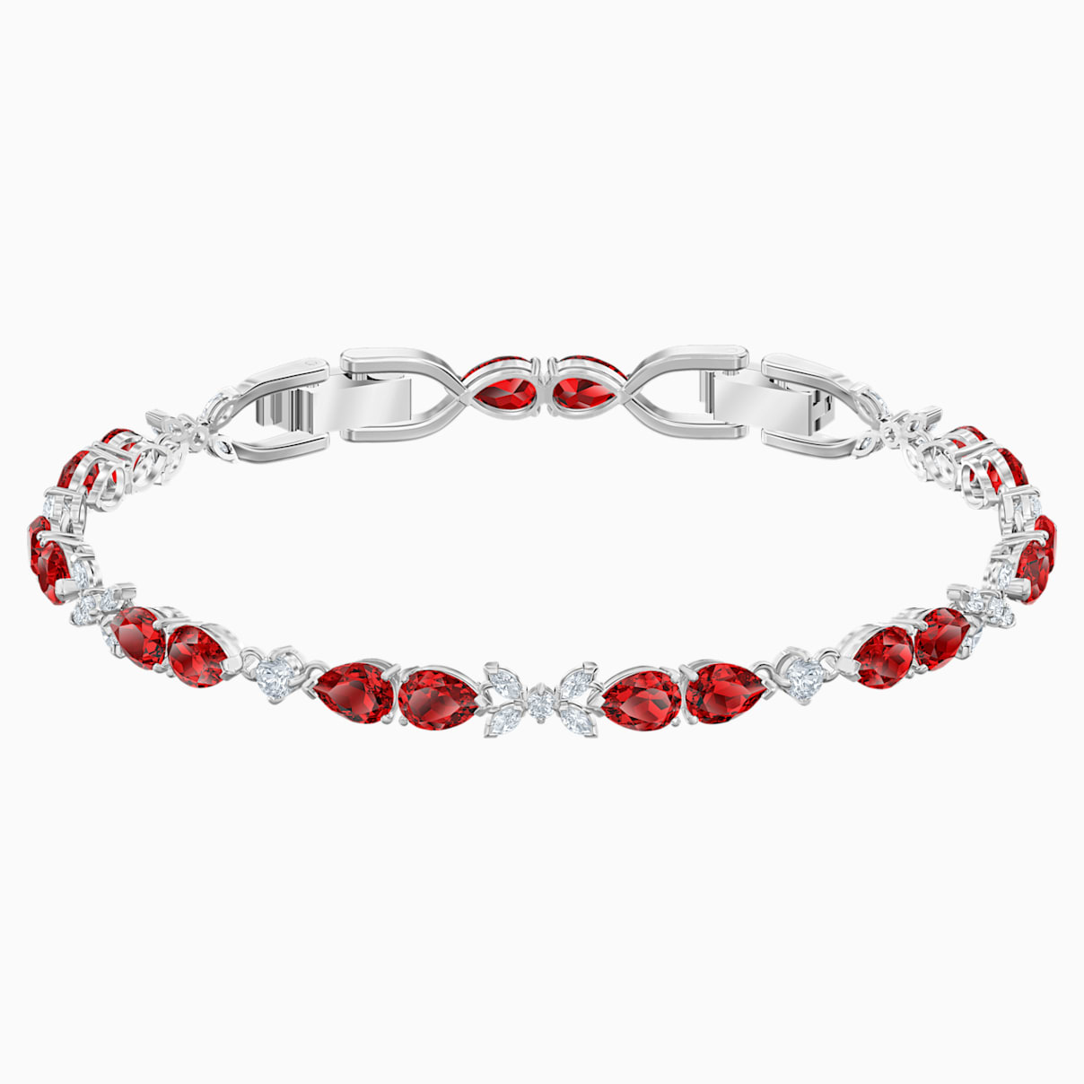 Bracelet Louison, rouge, Métal rhodié