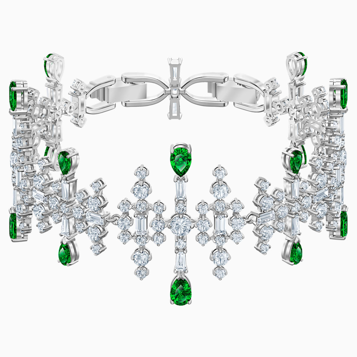 Bracelet Perfection, vert, Métal rhodié