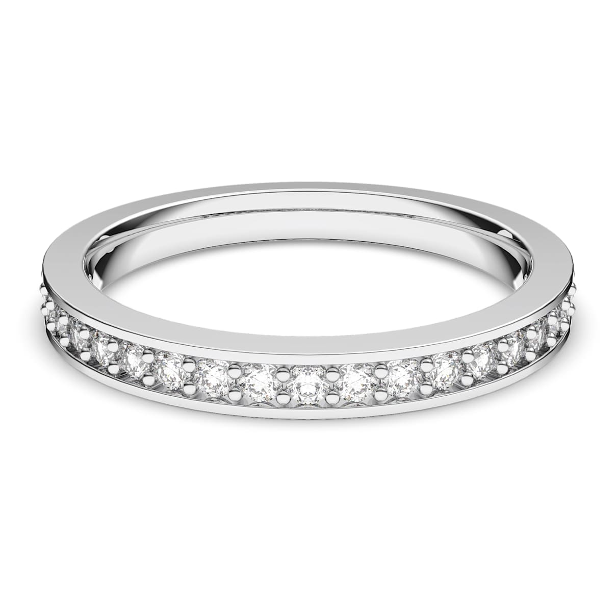 Matrix ring, White, Rhodium plated