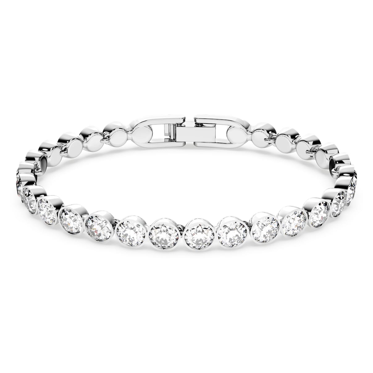 Swarovski Tennis bracelet, Round cut, White, Rhodium plated