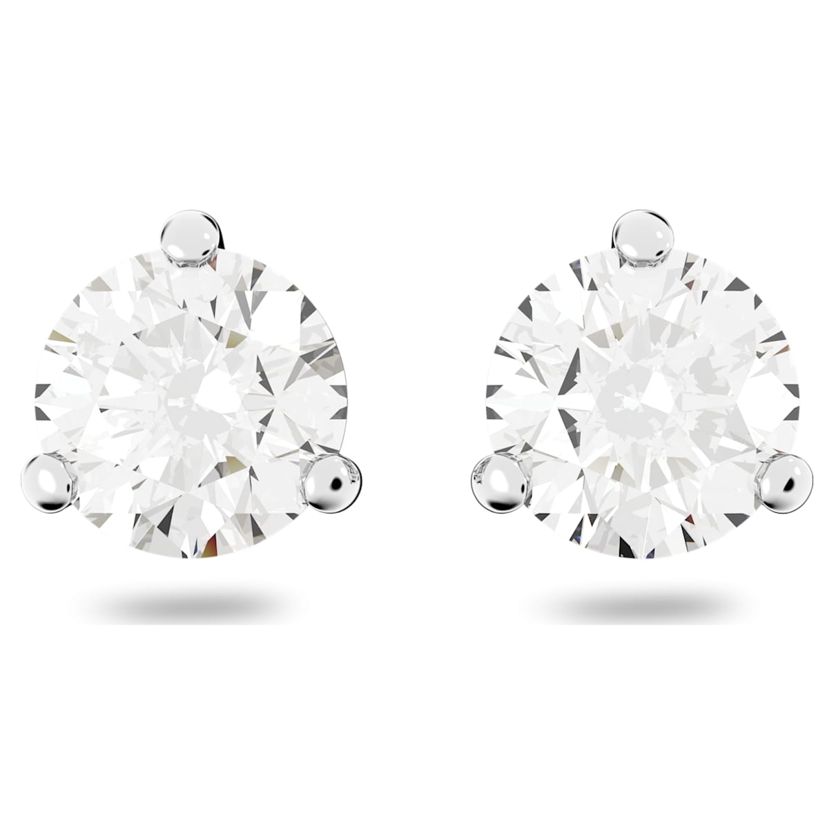 

Stilla stud earrings, Round cut, White, Rhodium plated